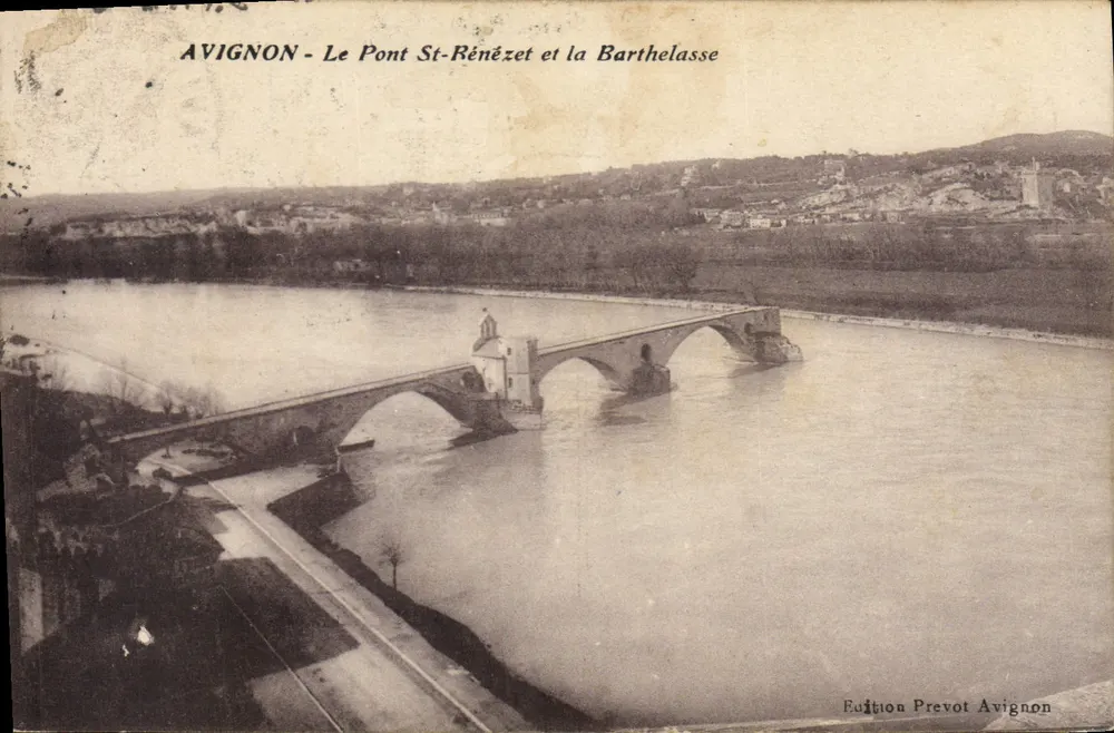 Avignon - O Ponte St-Rénèzet e a Barthelasse — Edição Prevot Avignon - Frente