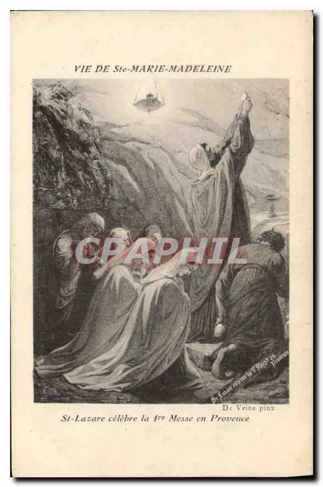 St-Lazare feiert die erste Messe in der Provence — Leben der hl. Maria Magdalena — De Veine pinax - Vorderseite