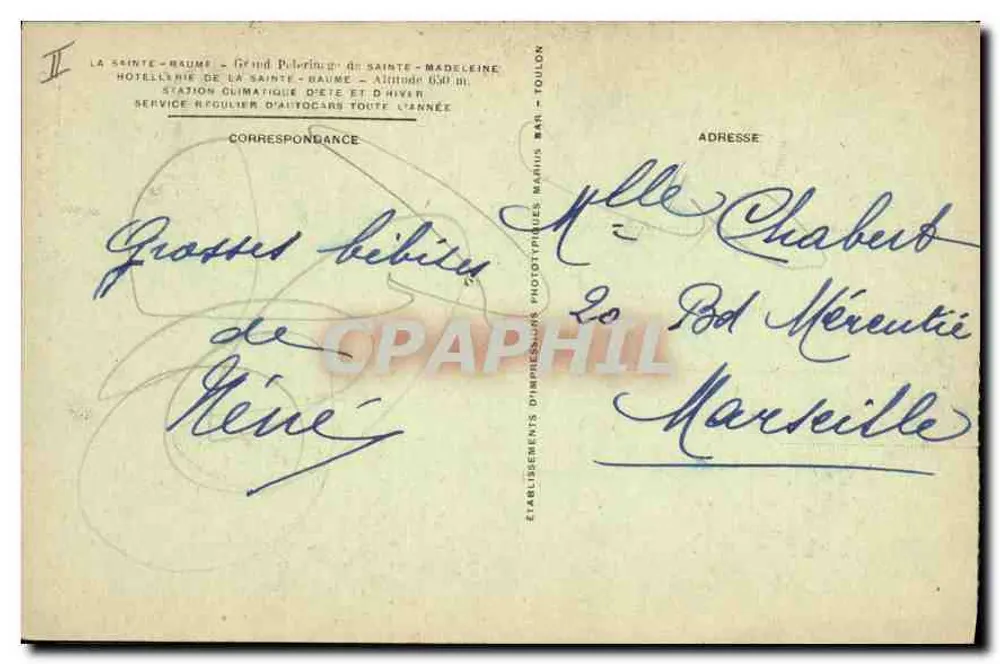 La Sainte-Baume — Entrada da floresta — Hôtel de la Sainte-Baume, St-Zacharie (Var) - Verso