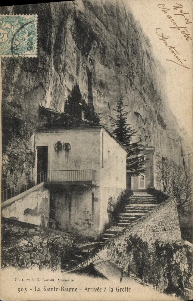 La Sainte-Baume - Chegada à Gruta — P. L. Latvijc E. Lacour Marseille — n° 905 - Frente