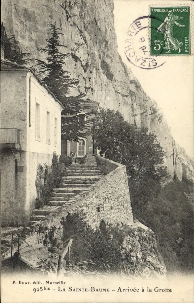 La Sainte-Baume — Chegada à Gruta — P. Ruat, editor Marselha, n° 905 bis - Frente
