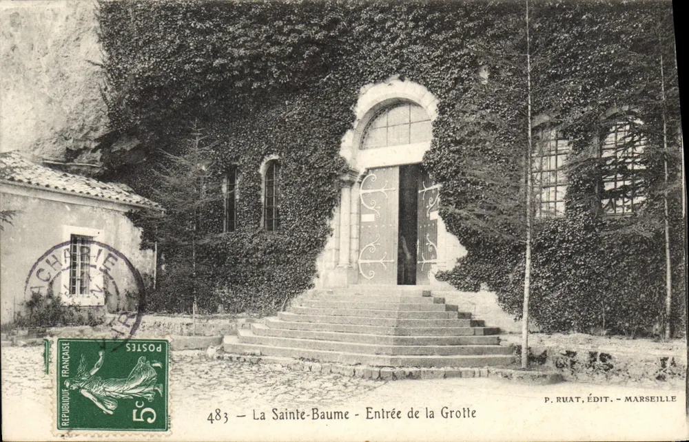 La Sainte-Baume — Entrada da Gruta — P. Ruat, Edição - Marselha - Frente
