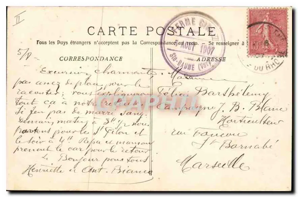 La Sainte-Baume - Subida da Gruta — Fototipia E. Lucour, Marselha, n°705 - Verso