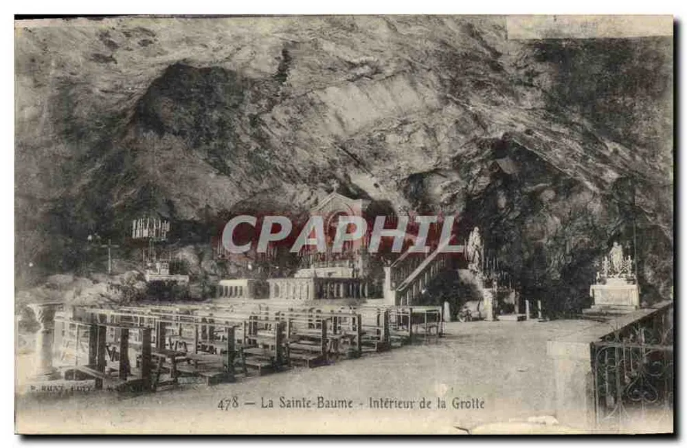 A Santa-Baume — Interior da Gruta — E. Riant, Paris - Frente
