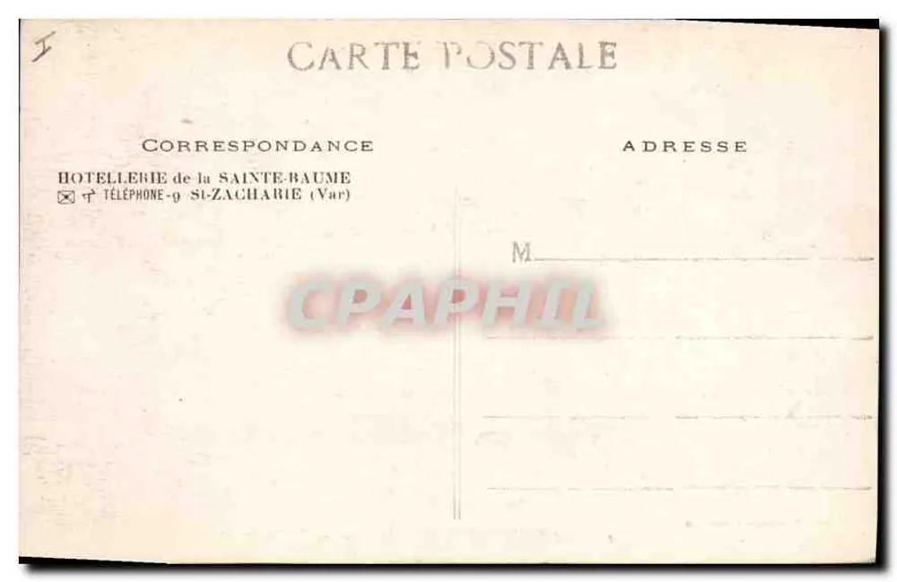 La Sainte-Baume — Interior da Gruta — Imp. Provençale, Marselha, n°4 - Verso