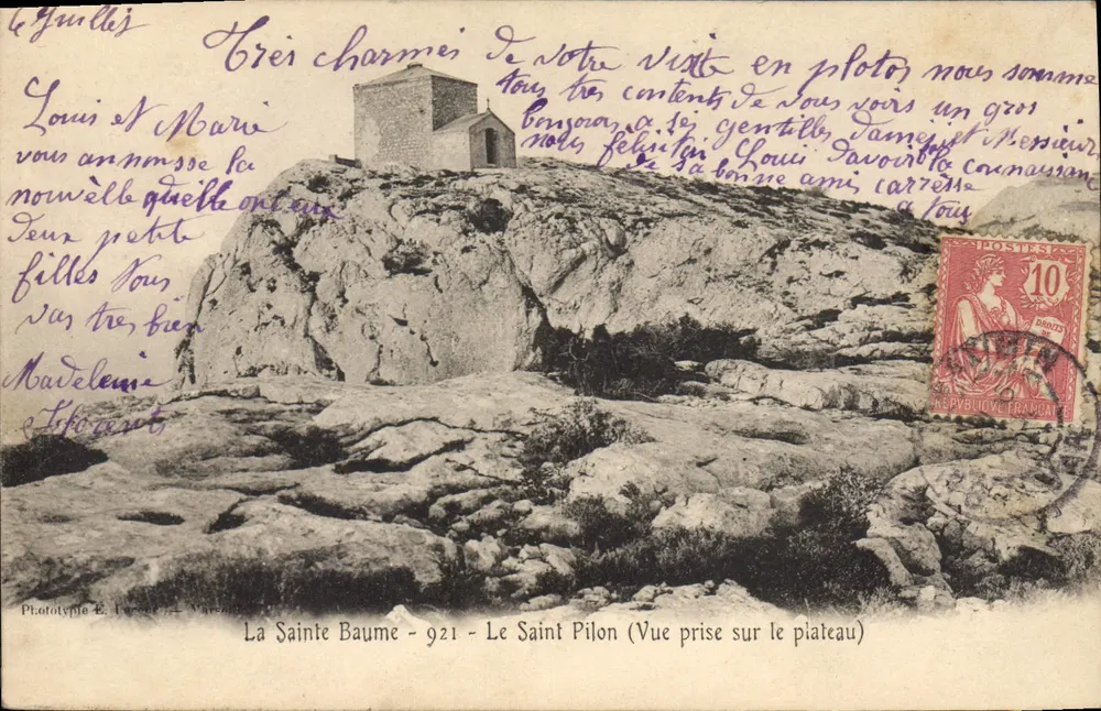 La Sainte Baume - 921 - Der Heilige Pilon (Ansicht vom Plateau) — Phototype E. L. — Saint-Paul-de-Vence - Vorderseite