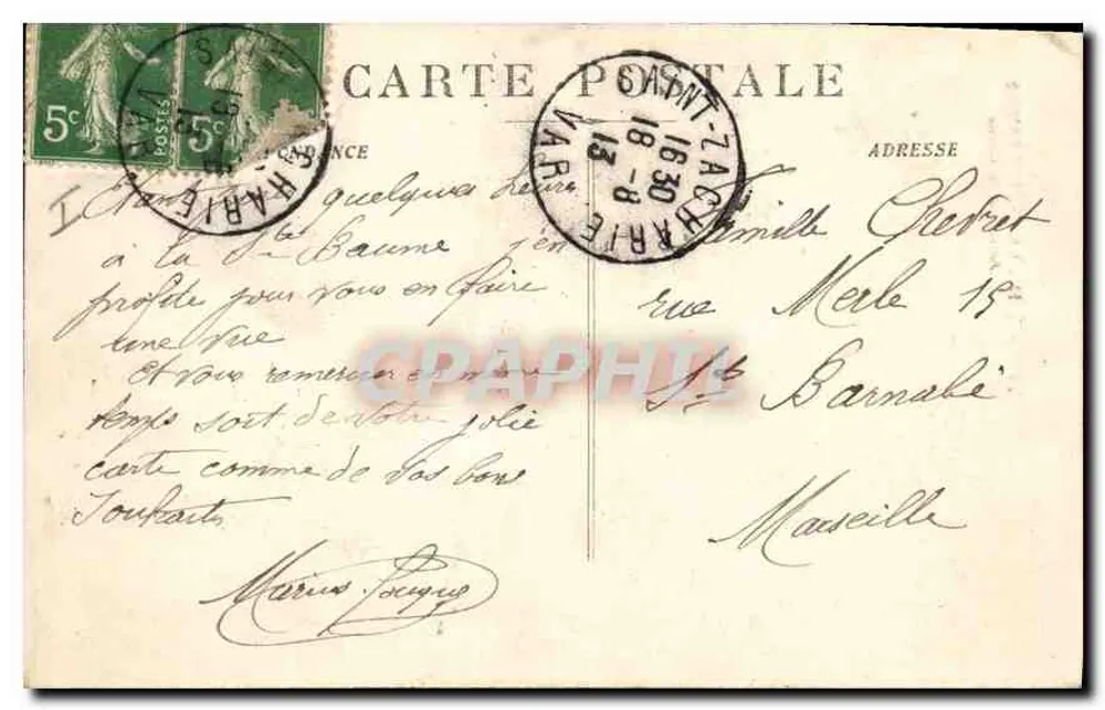 La Sainte-Baume — Chegada à Gruta — editor desconhecido, n° 28 - Verso