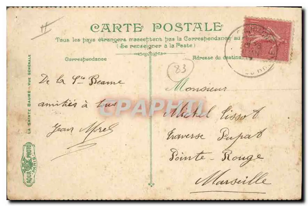 A Sainte-Baume - Vista Geral — editor La Sainte-Baume Vista Geral - Verso