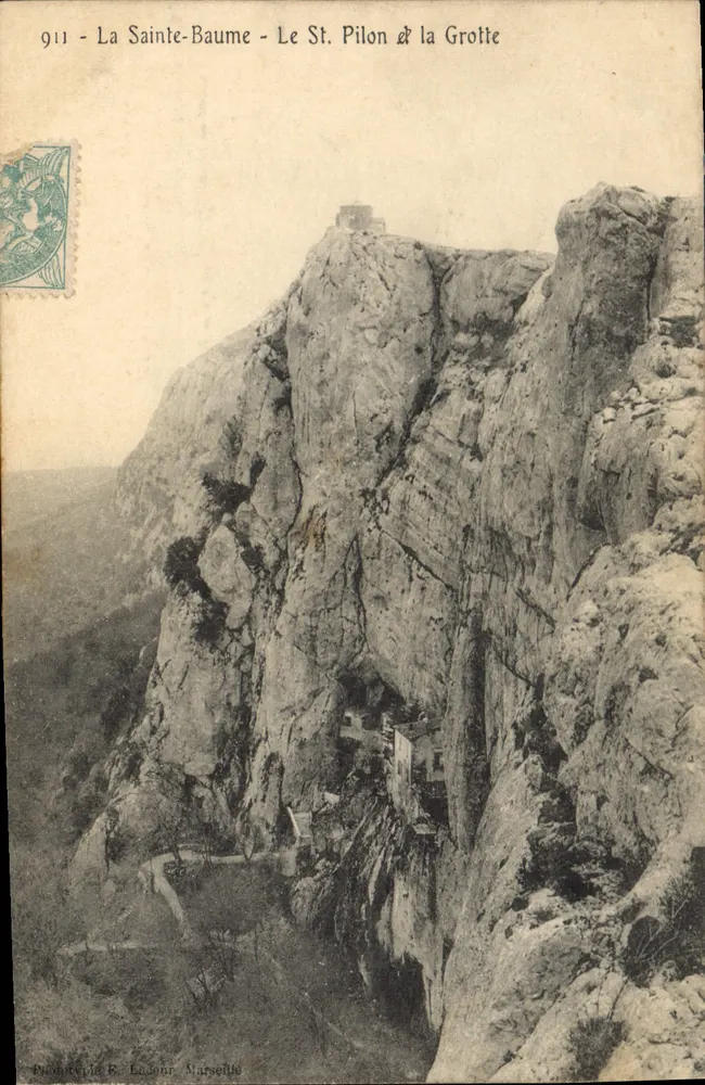 La Sainte-Baume - O St. Pilon & a Gruta — Imprimeur F. Lacour, Marselha, n° 911 - Frente
