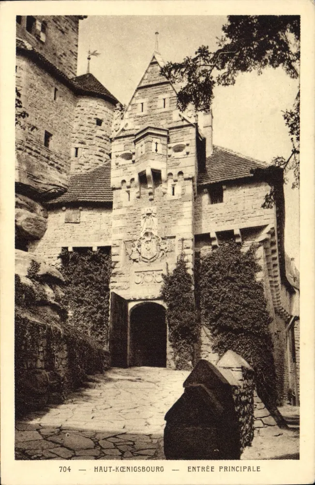 Haut-Kœnigsbourg — Entrada principal — Braun & Cie, Imp. Melhouse-Dormach - Frente