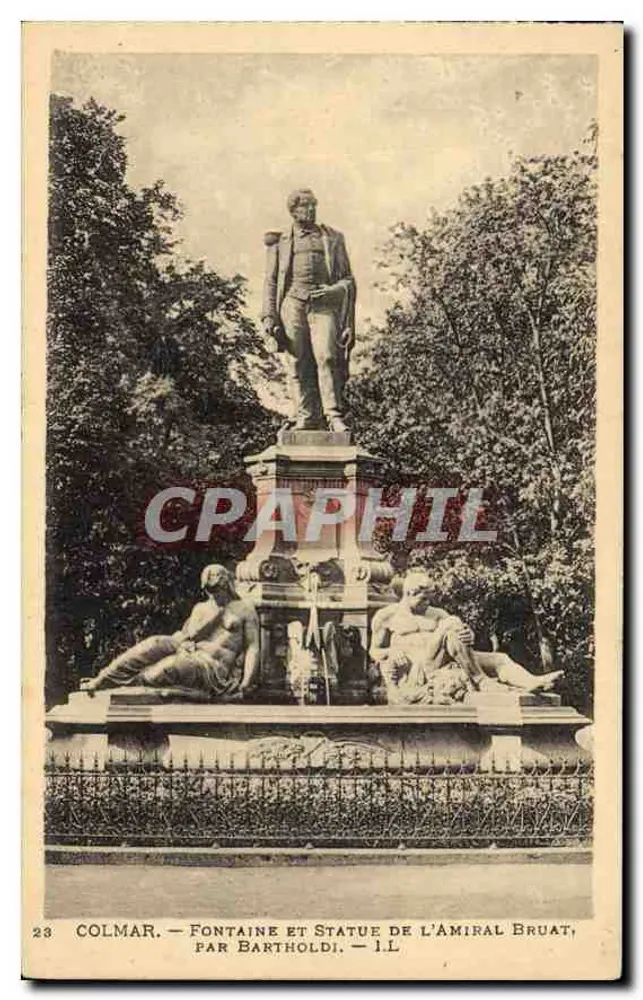 Colmar — Fontäne und Statue des Admirals Bruat, von Bartholdi — 1L - Vorderseite