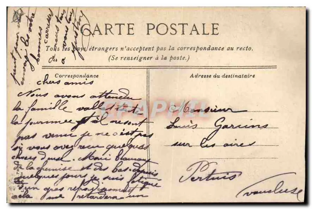 Marseille. A Porta de Aix — vista urbana com veículos — editor V. Bé — n° 51 - Verso