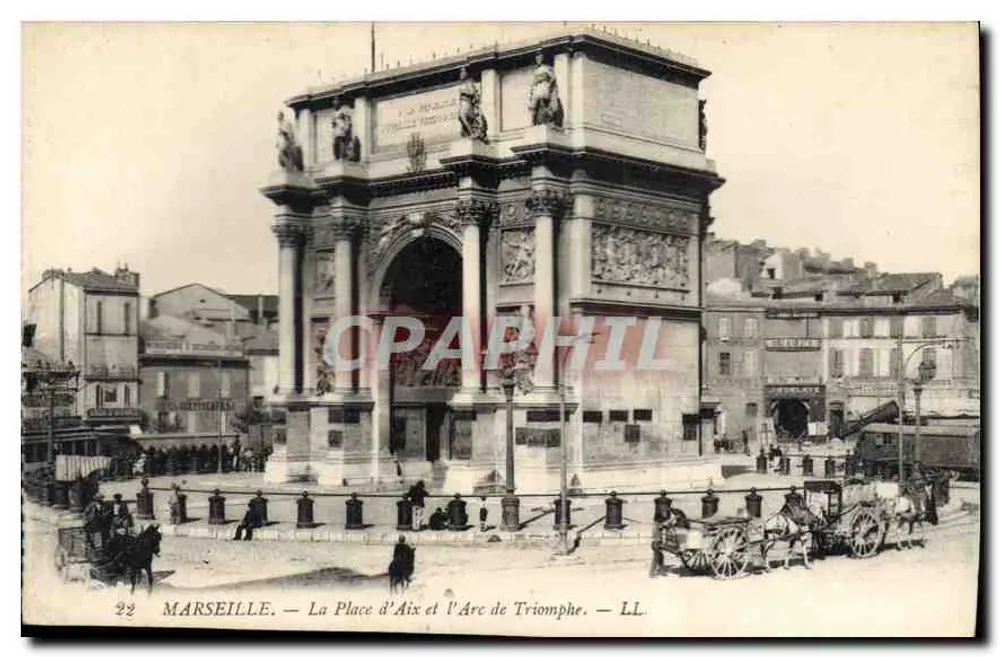 Marselha — A Place d'Aix e o Arco do Triunfo — LL - Frente