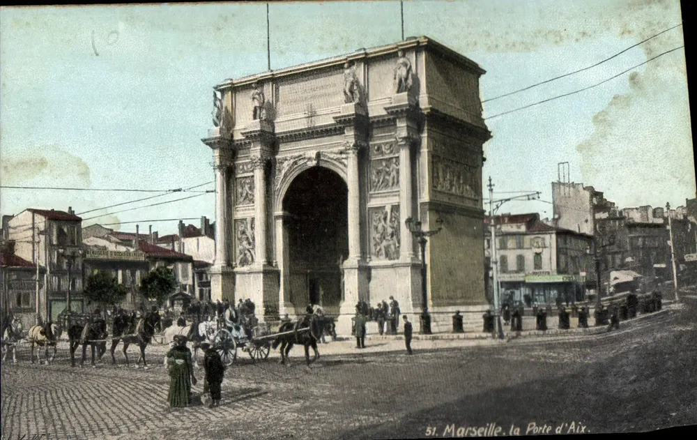 Marselha, a Porta de Aix — editor AQUA-PHOTO, n° 51 - Frente