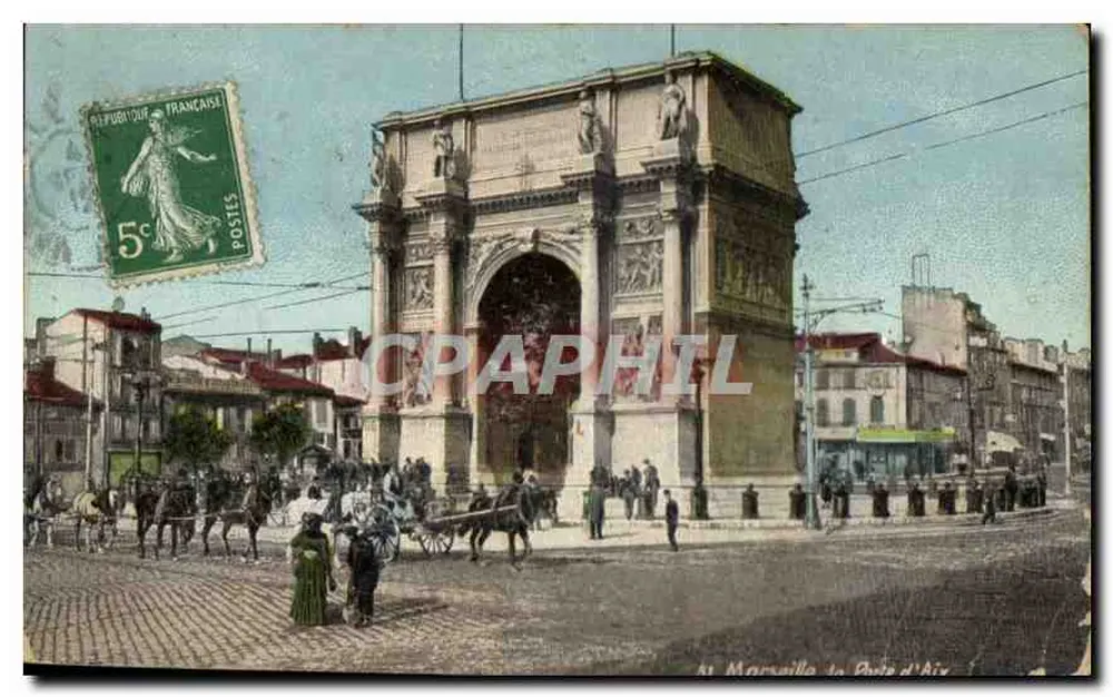 Marseille, le Port d'Air — Arc de Triomphe de la République — éditeur : M. Marseille, le Port d'Air - Frente