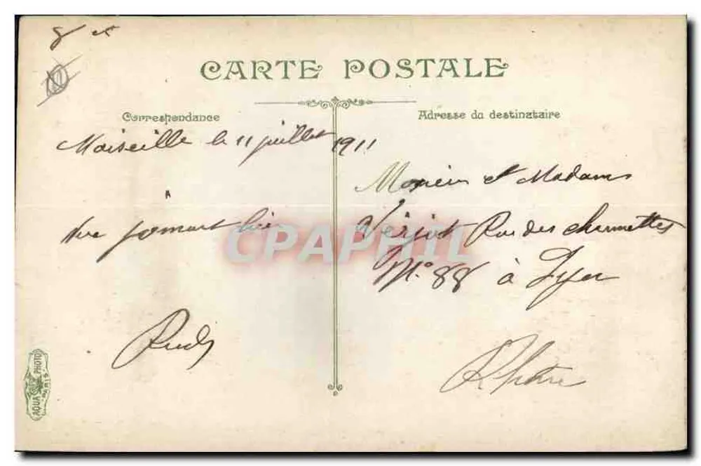 Marseille, a Porta de Aix — editor anônimo, número de série não visível - Verso
