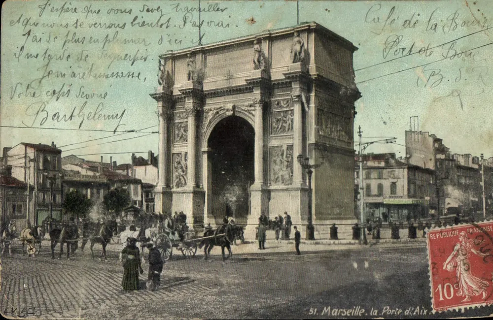 Marseille, a Porta de Aix — editor L.V. Gézé, n°51 - Frente