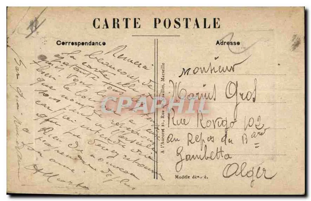 Marseille — O Arco do Triunfo — editor não visível - Verso