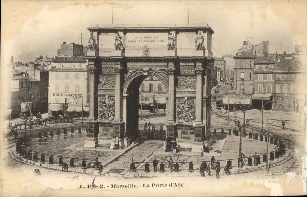 Marseille - La Porte d'Aix — Arc de triomphe orné de sculptures, éditeur L.P. n°2 - Frente