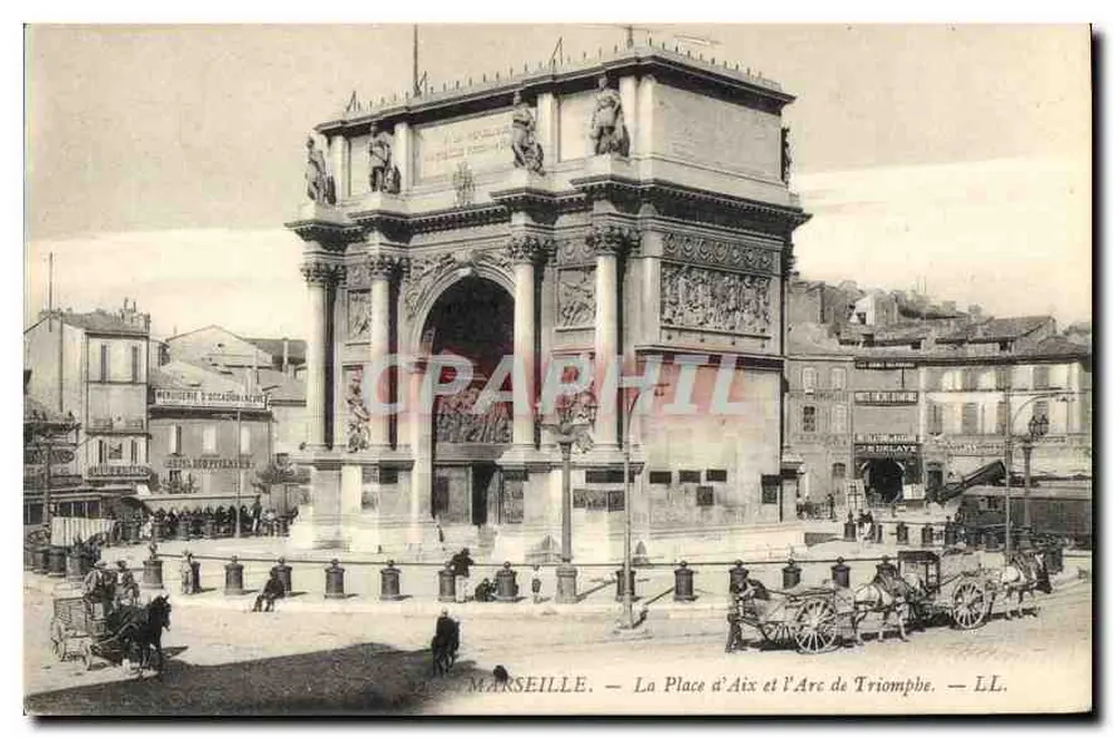 Marseille — A Praça de Aix e o Arco do Triunfo — LL. - Frente