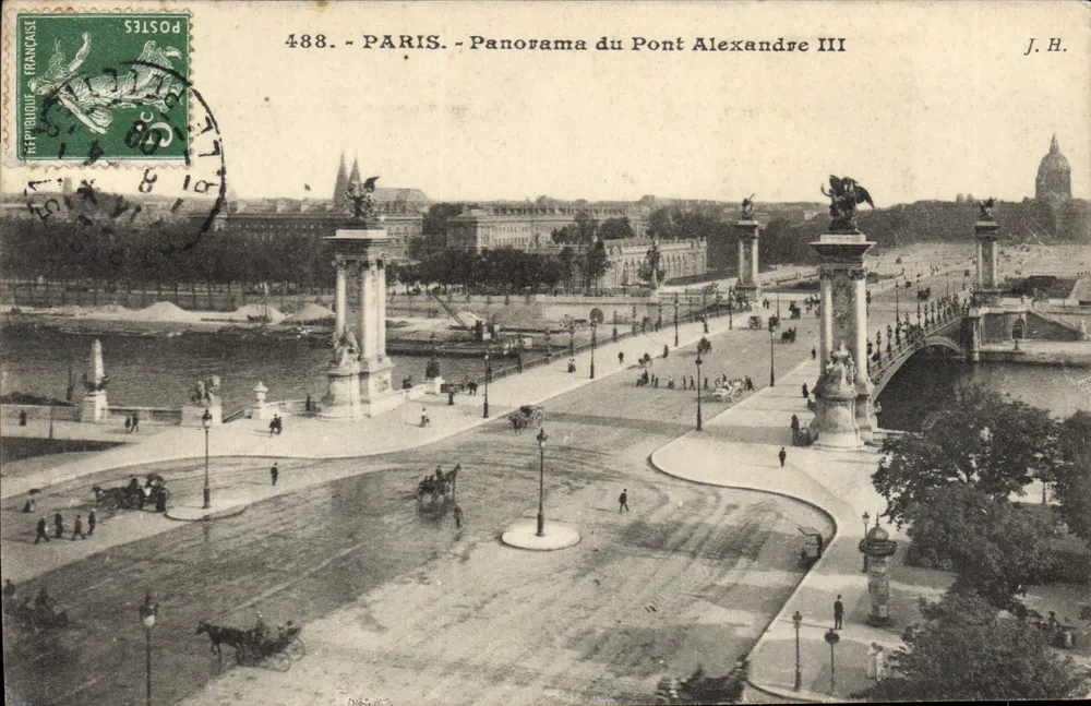 Paris - Panorama do Ponte Alexandre III — J.H. n°488 - Frente