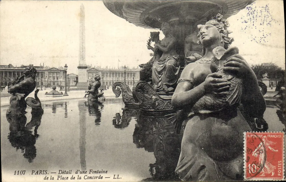 Paris — Detail einer Fontäne auf der Place de la Concorde — LL. n°1107 - Vorderseite