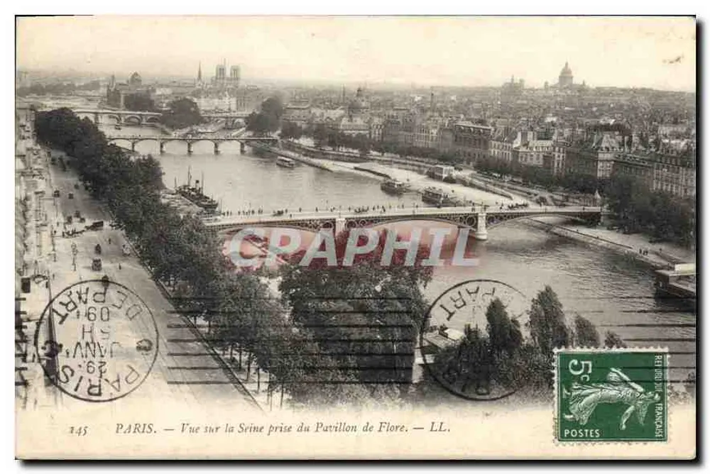 Paris — Ansicht der Seine vom Pavillon de Flore — LL. - Vorderseite