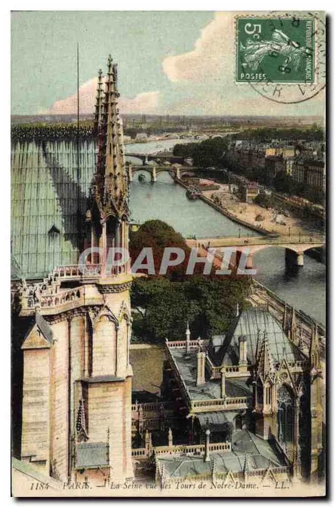 Paris — Ansicht der Seine von den Türmen der Notre-Dame — LL. — Verlag LL, n° 1184 - Vorderseite
