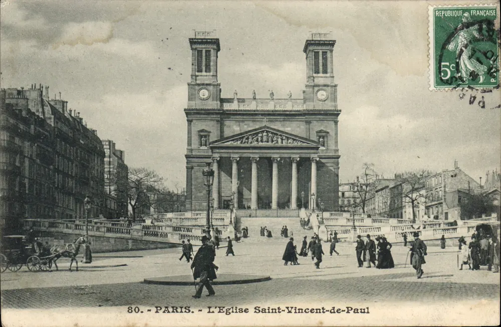 Paris - A Igreja de São Vicente de Paulo — editor desconhecido, n° 80 - Frente