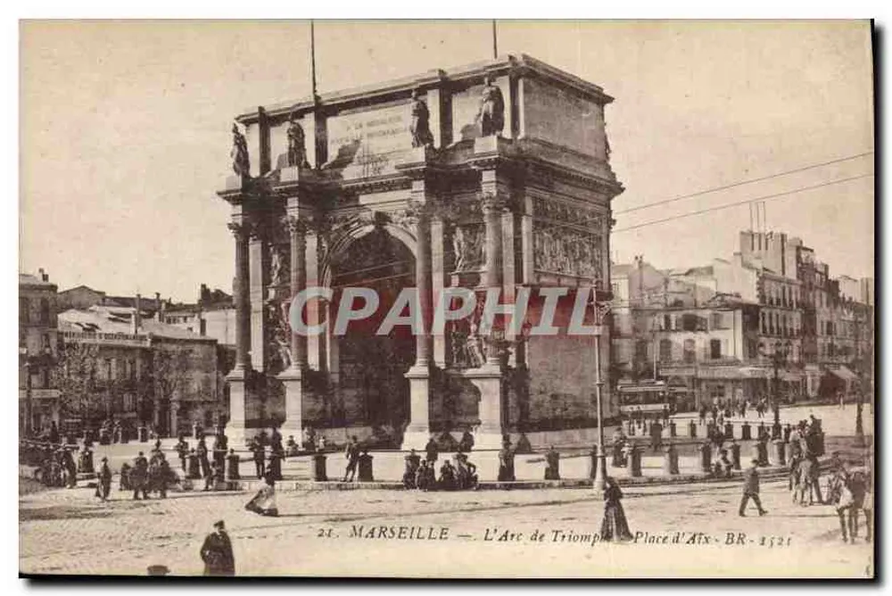 Marseille — O Arco do Triunfo — Praça de Aix - BR - 3525 - Frente