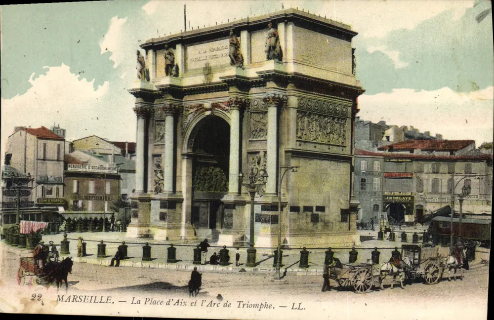 Marseille — A Praça de Aix e o Arco do Triunfo — LL - Frente