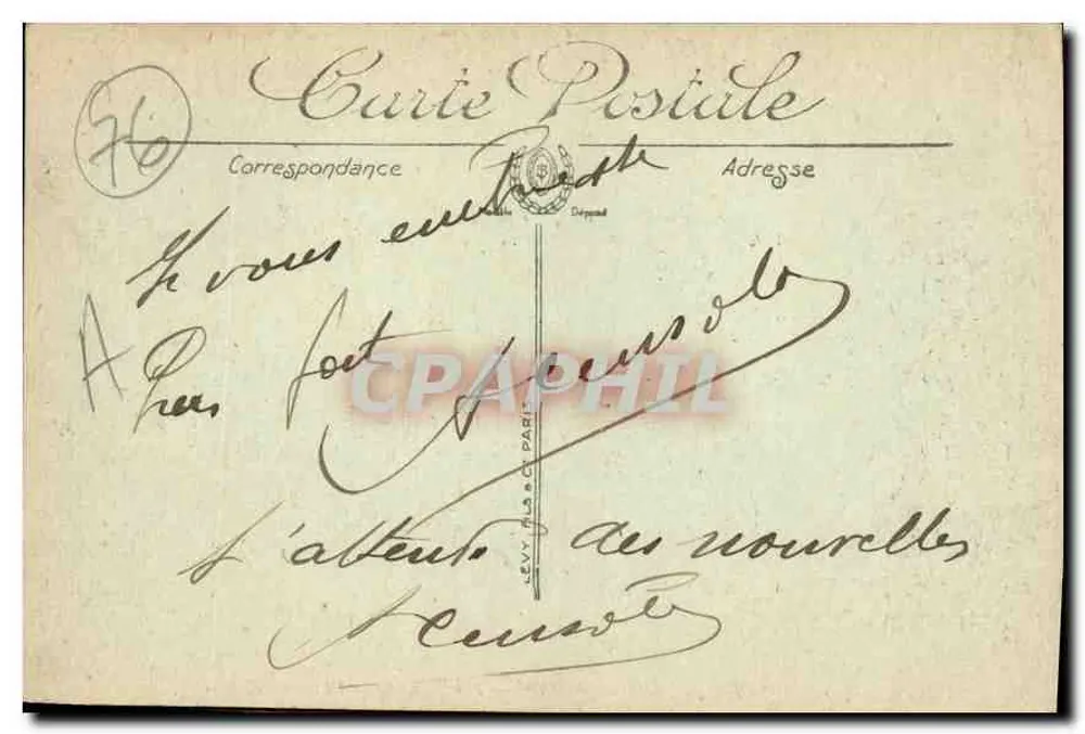 Sainte-Adresse — As Falésias — LL. — Visé Paris n° 337 - Verso