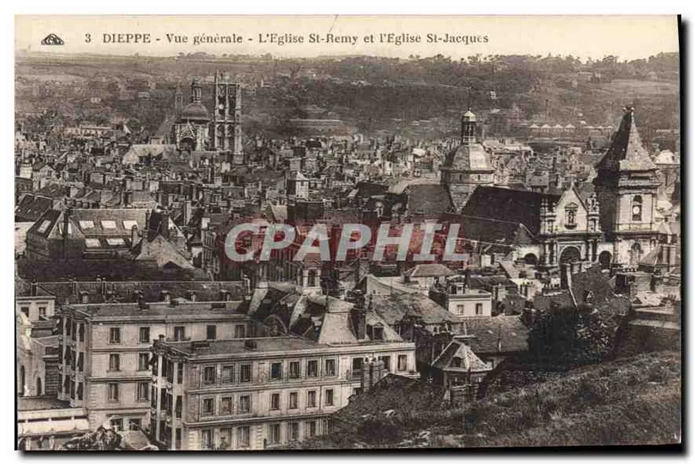 Dieppe - Allgemeiner Blick - Kirche St-Rémy und Kirche St-Jacques - Vorderseite