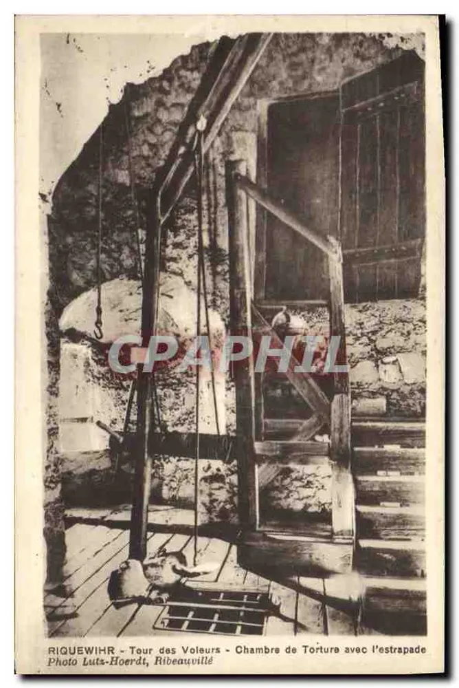 Riquewihr - Turm der Diebe - Folterkammer mit dem Strappado - Vorderseite