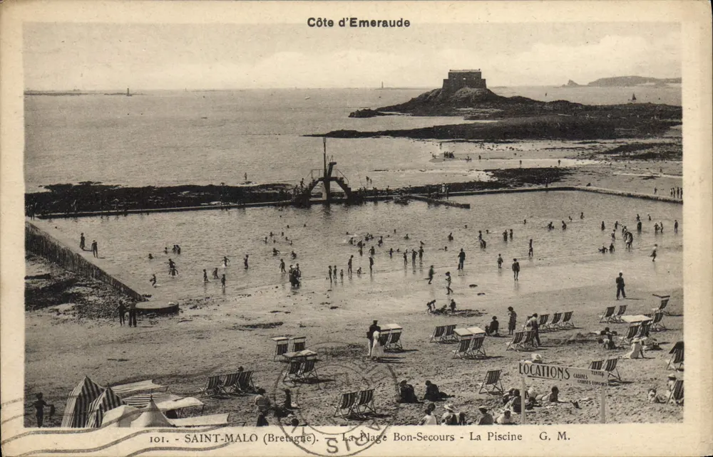 Saint-Malo (Bretagne) — Strand Bonsecours - Das Becken — G. M. — Emerald Coast - Vorderseite