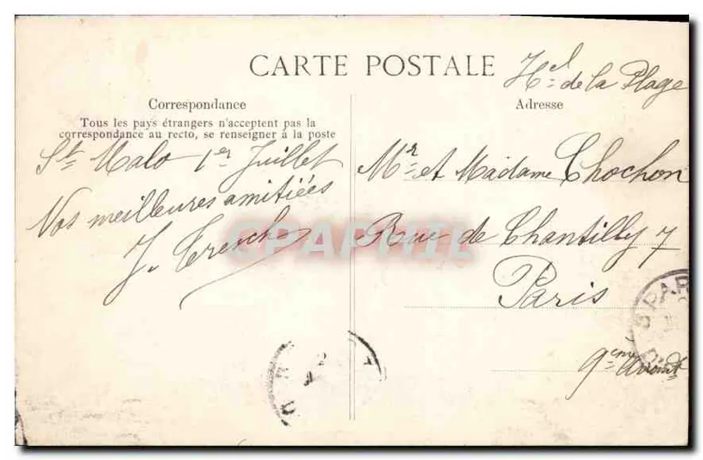 Saint-Malo — Das Fort des Béziers — Côte d’Émeraude — anonymer Verlag, Nr. 2824 - Rückseite