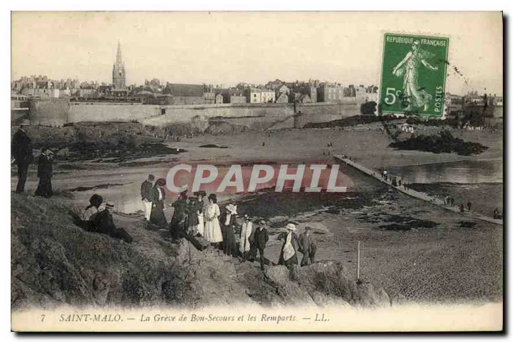 SAINT-MALO — La Grève de Bon-Secours und die Remparts — L.L. - Vorderseite