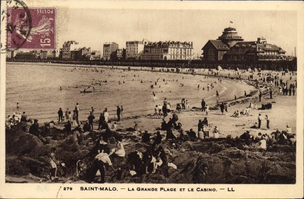 Saint-Malo — Die Große Strandpromenade und das Casino — LL - Vorderseite
