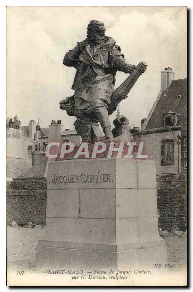 Saint-Malo — Statue des Jacques Cartier — von G. Barreau, Bildhauer - Vorderseite