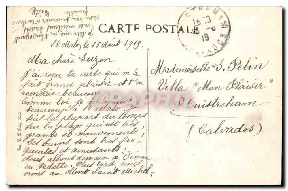 Saint-Malo — Der äußere Hafen — Küste der Smaragd, unbekannter Verlag, Nr. 8 - Rückseite