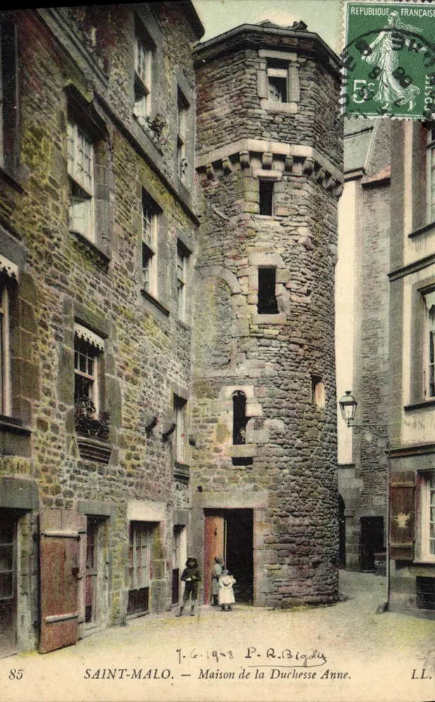 Saint-Malo — Haus der Herzogin Anne — J. G. 1908 P. R. Bigely - Vorderseite