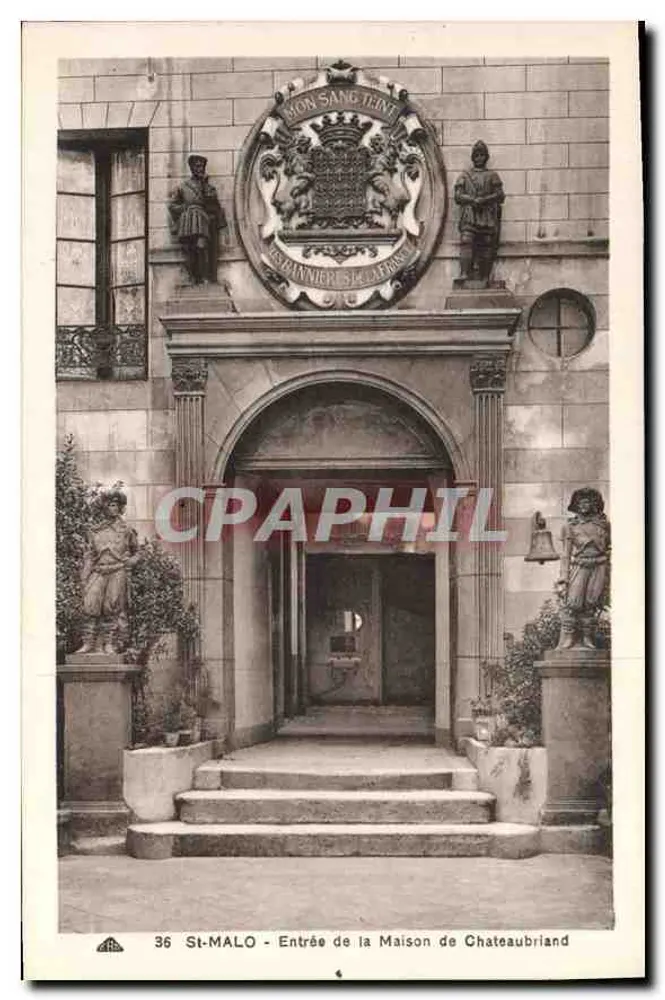 St-Malo - Eingang zur Chateaubriand-Haus — Verlag C° Alsaciennes des Arts Photographiques, Straßburg, Nr. 36 - Vorderseite