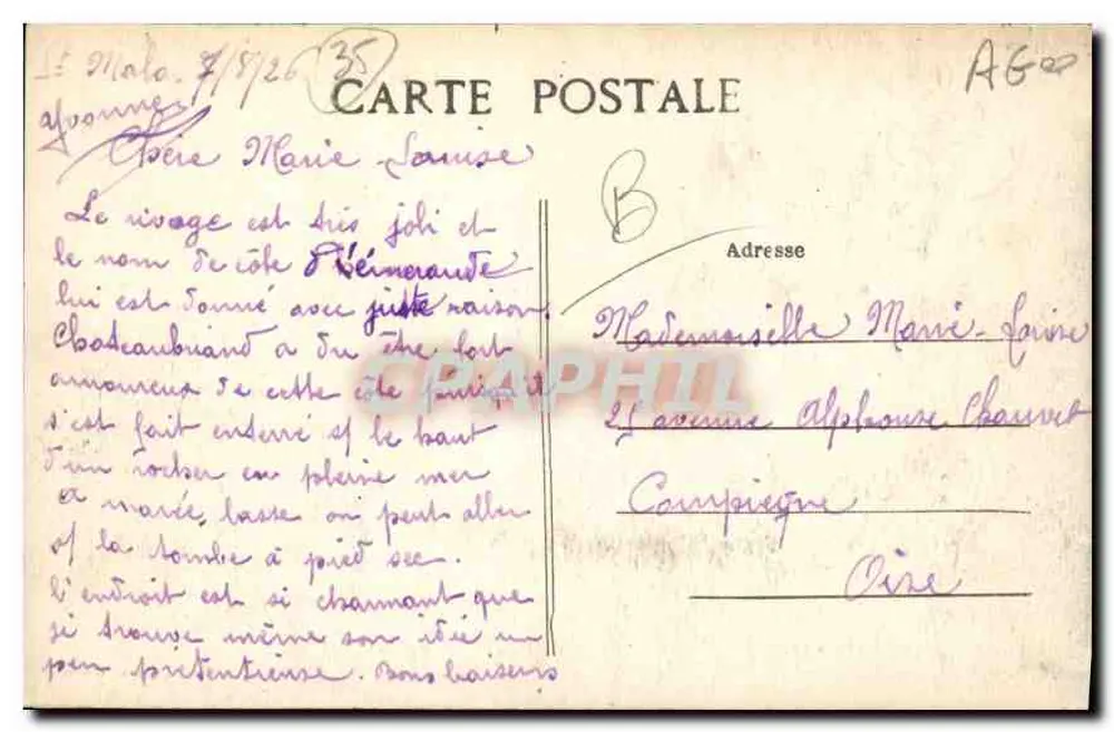 St-Malo (I.-et-V.) — O Castelo — A. Lamiré, editor, Rennes - Verso