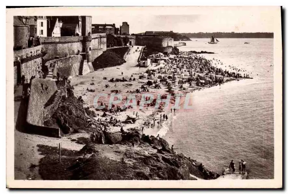 Plage de Bon Secours — Saint-Malo — 'Real-Photo' C. P. Strasbourg - Vorderseite