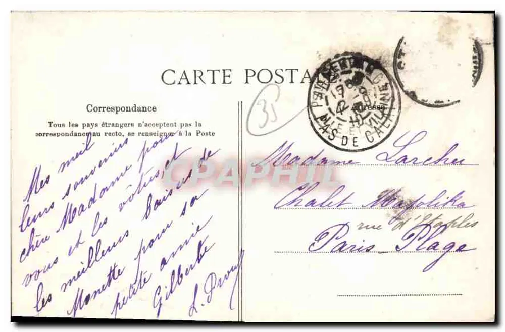 Saint-Malo — Casino und Strand — G. F. — Côte d'Émeraude - Rückseite