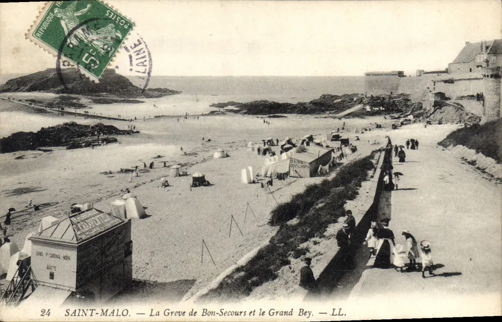 Saint-Malo — La Grève de Bon-Secours und der Grand Bey — LL. - Vorderseite