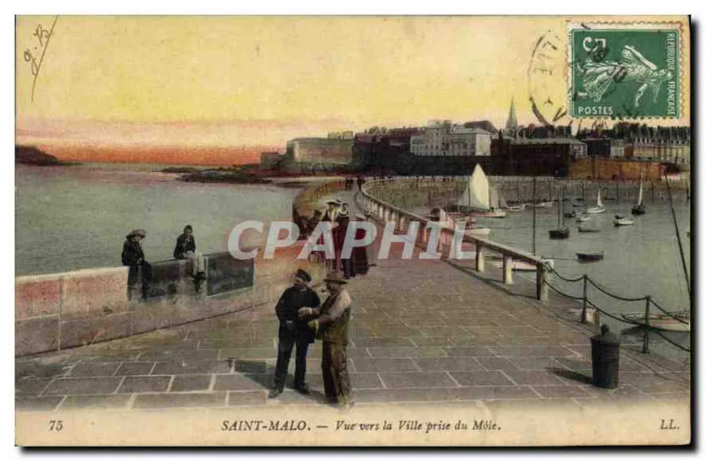 SAINT-MALO. — Blick auf die Stadt vom Môle aus. — LL. Nr. 75 - Vorderseite