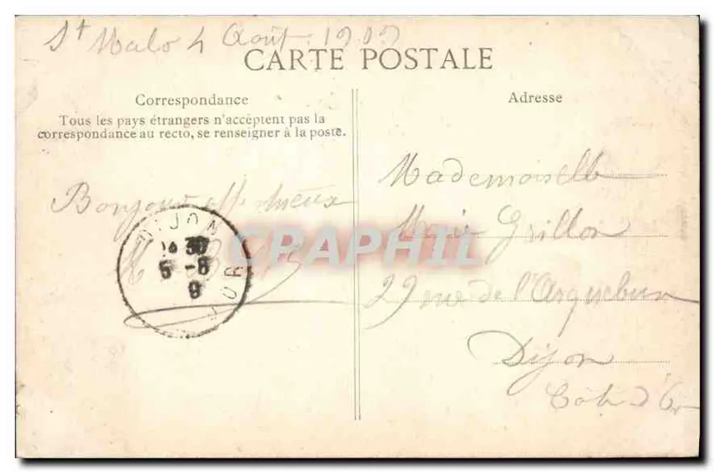 Saint-Malo — Het Kasteel van de Hertogin Anna en de Strand — Kust van Emeraude, n°407 - Achterkant