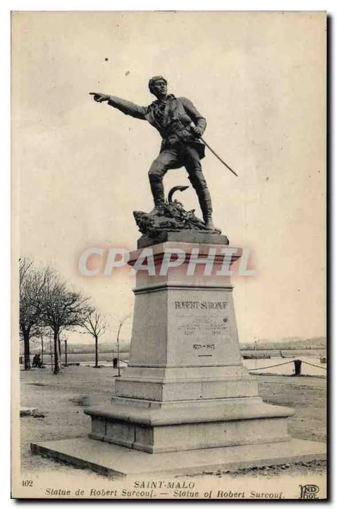 Saint-Malo — Estátua de Robert Surcouf — Impr. Chété, Paris - Frente