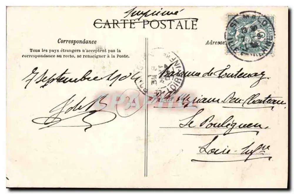 Saint-Malo — Schloss — Nordküste und der Strand — G.F. n°2970 - Rückseite